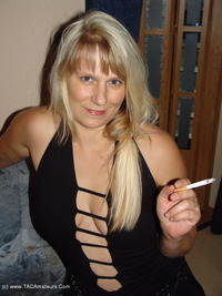 Smoking in my black dress and nude featuring Sweet Susi