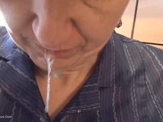 Hot Milf - Sperm On The Smock In The Kitchen