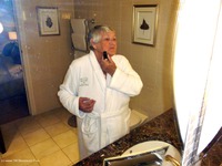 White Robe Bathroom featuring Grandma Libby