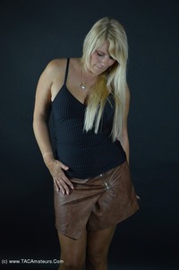 Brown Leather Skirt featuring Sweet Susi