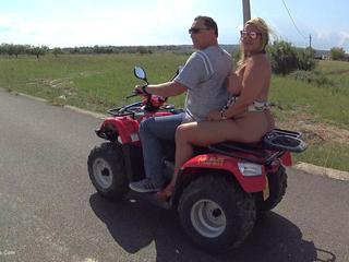 Nude Chrissy - Mallorca Quad Ride Naked Two Up