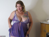 Purple Lingerie featuring Busty Kris Ann Free Pic 1
