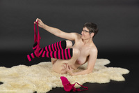 Red Stripped Socks featuring Hot Milf