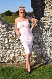 Tight Pink Dress Outdoors featuring Dimonty