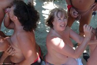 Beach bukkake with Busty Kim and Trish 5 featuring Kims Amateurs