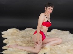 Hot Milf - Posing In Red Lingerie Gallery