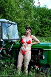 Red Lingerie On The Tractor Pt1 featuring Hot Milf
