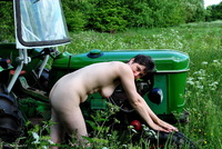 Red Lingerie On The Tractor Pt2 featuring Hot Milf
