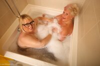 Lesbo Fun In The Square Bath Tub featuring Lexie Cummings