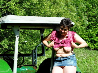 Hot Milf - Stripping On The Tractor