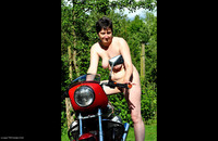 Naked On The MotoGuzzi featuring Hot Milf Free Pic 1