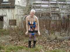 Tiffany Pearl - Blue Undies Flashing Gallery