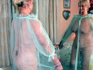 Sparkle - Hot granny Sparkle in a see through night dress