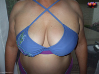 Busty Bliss's Blue Biki Bangin Big Boobs! featuring Busty Bliss