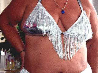Princess Peachy - Silver Tassle Bikini Strip