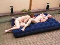 Lesbo Fun With Angel Eyes On The Blow Up Matress Pt1 featuring Tiffany Pearl