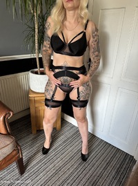 Sexy Black Lingerie featuring Inked MILF