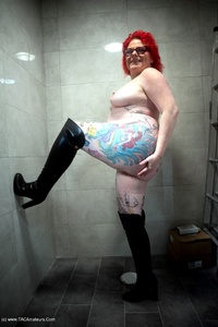 Leather Boots In The Shower featuring Mollie Foxxx